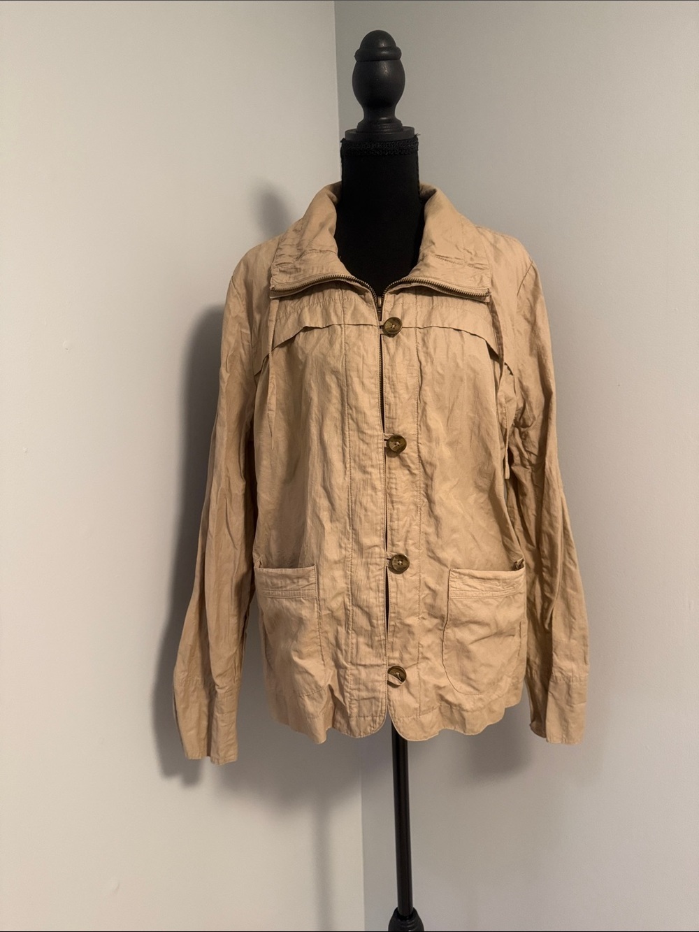 Laura Ashley Taupe Lightweight Button Jacket